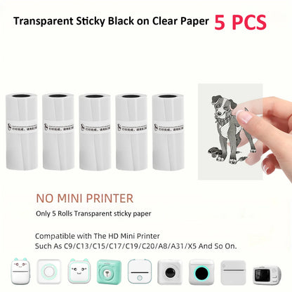 Thermal Mini Printer, Portable Inkless Sticker Maker,Bluetooth Free Cut Small Pocket Printer for Children DIY 57mm Photo Prin