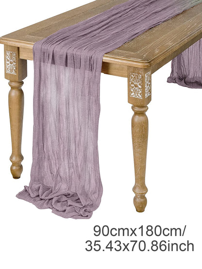 Semi-Sheer Gauze Table Runner Sage Cheesecloth Table Setting Dining Vintage Wedding Party Christmas Banquets Arches Cake Deco