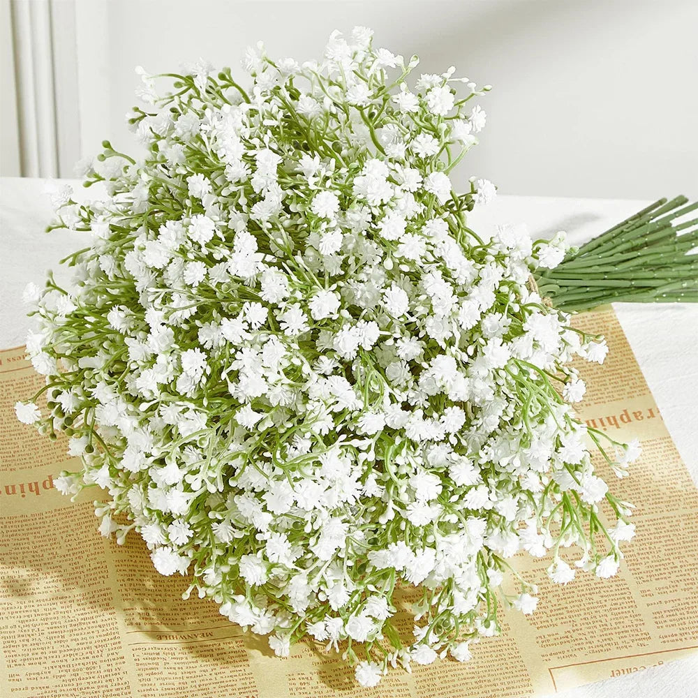 10/15pcs Artificial Flowers Baby Breath Flower Fake Gypsophila for Wedding Party Home Decoration Floral Bouquets DIY Accessor