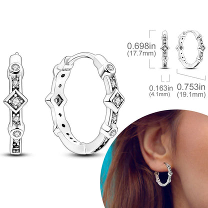 925 Sterling Silver Hoops Earrings Hypoallergenic Hoops Earrings With Zirconia Fashion Jewelry for Women Girls - KTE052
