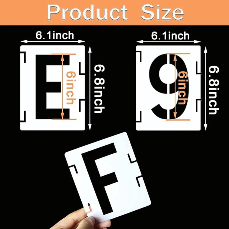 42 pieces of letter hollow templates, reusable artistic fonts, coloring, spray painting. Suitable for walls, wood, rock fabri