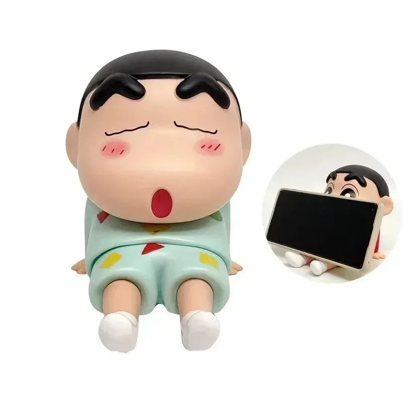 Cute New Crayon Figure Anime Phone Holder&& Cartoon Figure Desktop Ornaments Cute Doll Support&& for Watching TV Decorations&