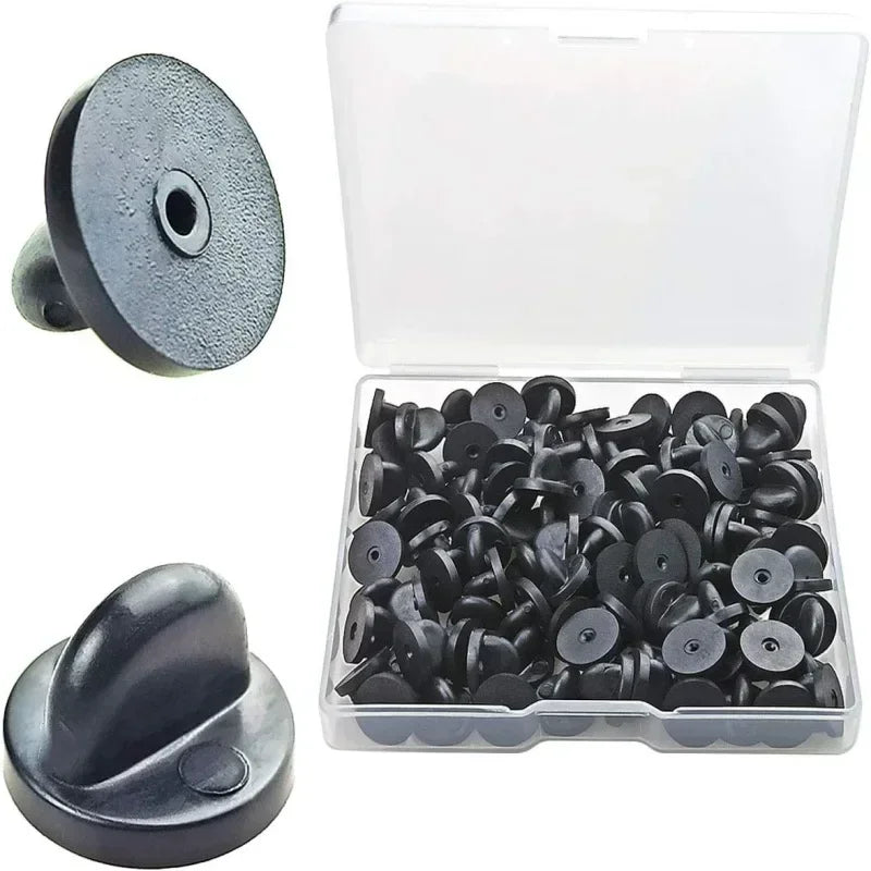 1000/50pcs PVC Rubber Pin Backs Butterfly Clutch Tie Tack Lapel Holder Clasp Pin Cap Keepers for Uniform Badges Replacement