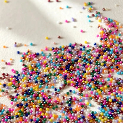 12Grids 3D Colorful Mini Caviar Beads Nail Charms Tiny Macaron Colors Round Ball Nails Art Decorations DIY Manicure Accessori