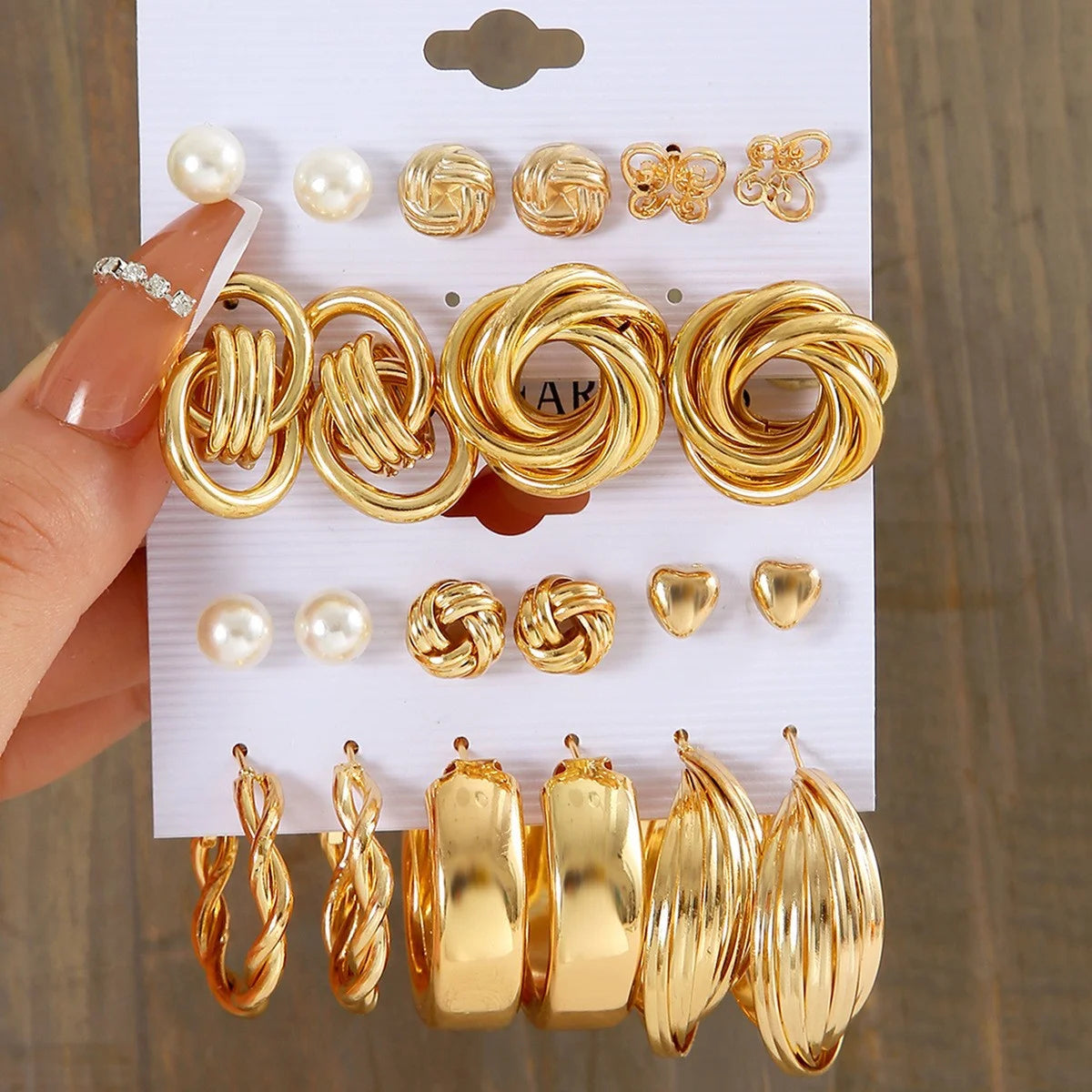 68 Pcs Boho Chic Jewelry Set Vintage Heart Pearl Zircon Butterfly Pendant Earrings Ring Necklace For Women Daily Wear Gifts 2