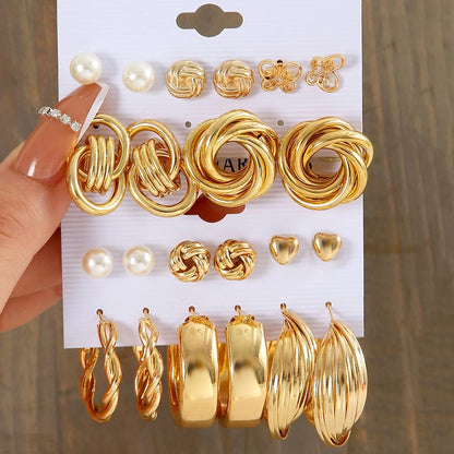 68 Pcs Boho Chic Jewelry Set Vintage Heart Pearl Zircon Butterfly Pendant Earrings Ring Necklace For Women Daily Wear Gifts 2