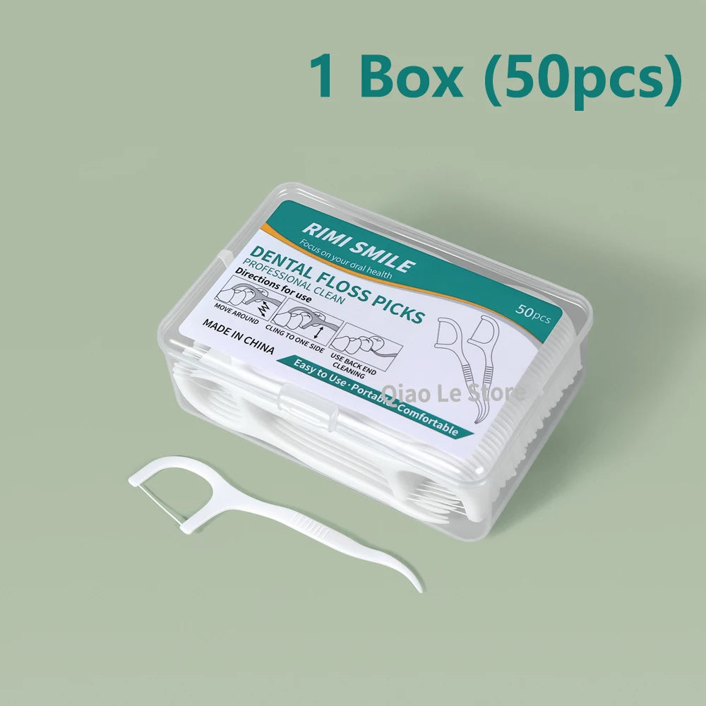 1/2/5/10 Box Portable Disposable Dental Floss Plastic Toothpick High-tension Dental Floss Stick Dental Floss Box ﻿Oral Care -