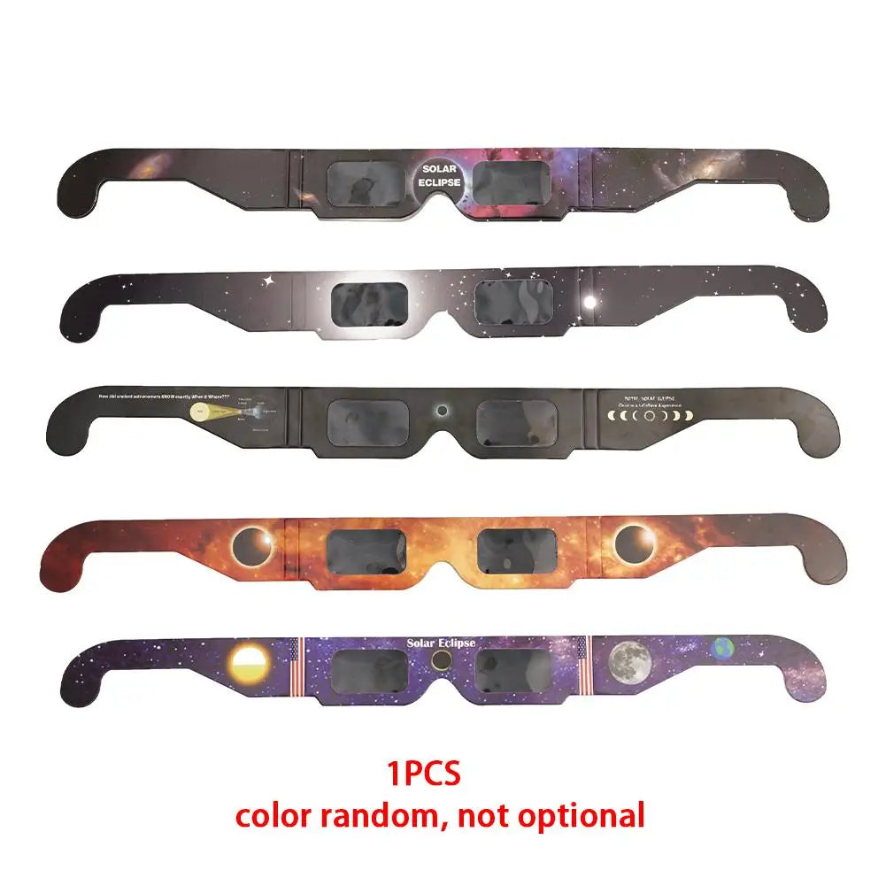 5PCS Solar Eclipse Glasses Anti-uv Glasses Safe Direct Sun Viewing Random Color Paper Frames for Adults Kids Watch Solar Ecli