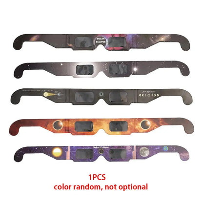 5PCS Solar Eclipse Glasses Anti-uv Glasses Safe Direct Sun Viewing Random Color Paper Frames for Adults Kids Watch Solar Ecli