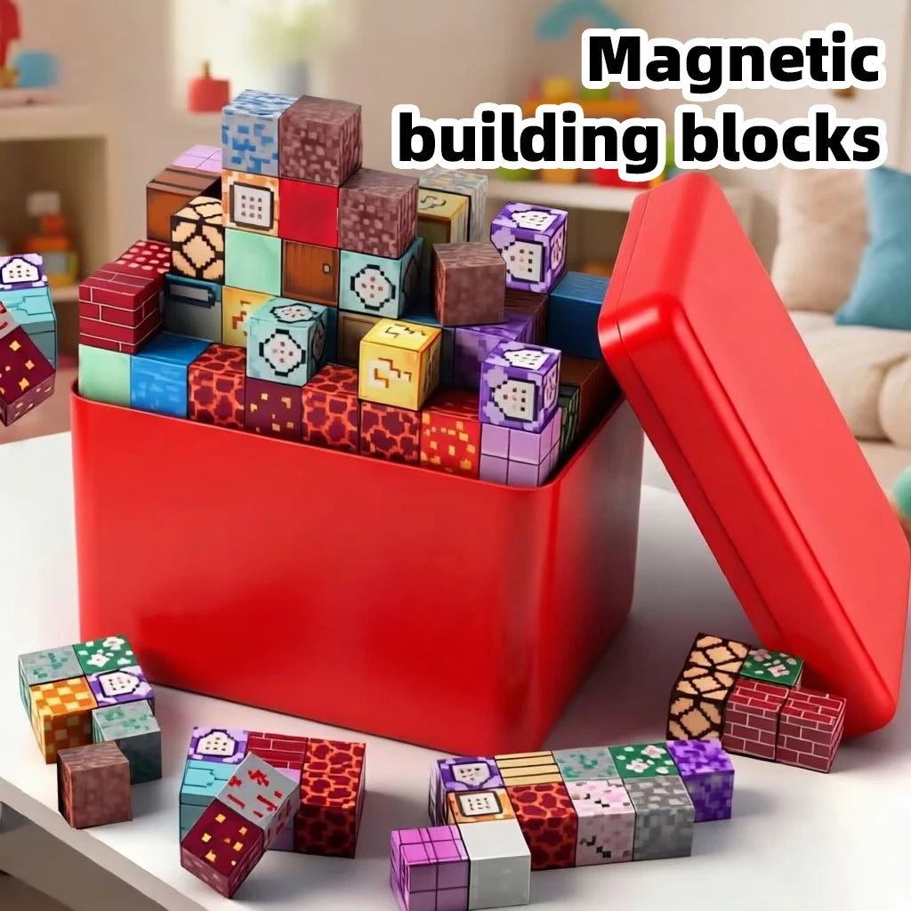 TNT Building Block Storage Box, Magnetic Building Blocks Toy, Building Block Set, Children's DIY Assembly Toy Building Blocks