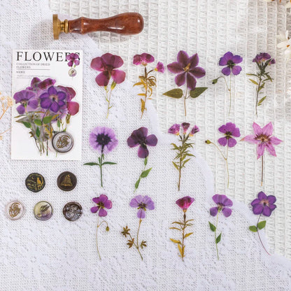 40 pcs/pack Vintage Dried flower Leaf specimen Stickers aesthetic Creativity Decor Junk Journal Scrapbooking Material Supplie