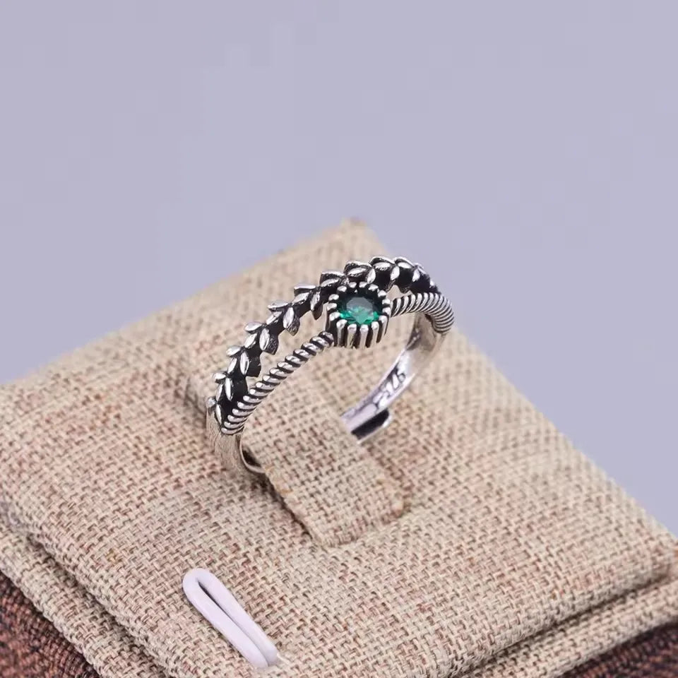 VENTFILLE 925 Sterling Silver Rings INS Fashion Hip Hop Vintage Couples Hollow Lines Punk Thai Silver Party Adjustable Jewelr