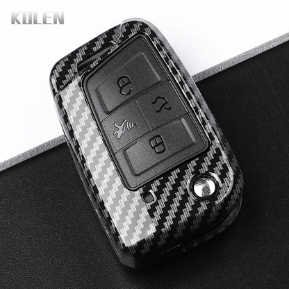 3 4 Buttons Carbon Fiber Car Key Case Cover For VW Volkswagen Golf 7 Tiguan MK2 For SEAT Ateca Leon FR 2 Ibiza For Skoda Octa
