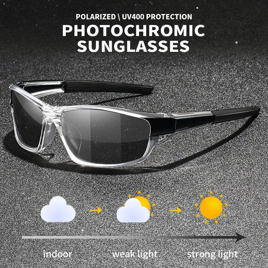 Photochromic Polarized Sports Vintage Sunglasses Men Women Fishing Cycling Driving Mountaineering Chameleon Sun Glasses UV400