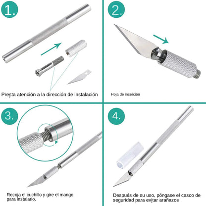 Engraving Craft Knife Metal Non-Slip Scalpel Carving Knife Craft Hobby Scalpel For Art Stationery Supplies Phone Repair Tools