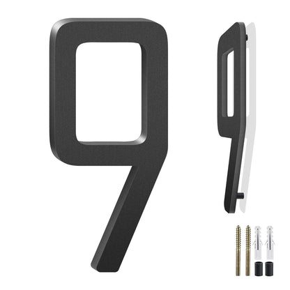 3-10 Inch Floating Aluminum House Address Numbers Letters, Modern Metal House Numbers for Outside, Black Metal Door Address L