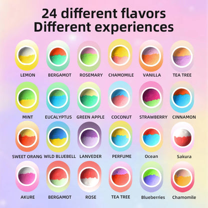 Bath Bombs for Kids with Surprise Inside, 24 Pack Kids Bath Bombs Gift Set, Natural Organic Kids Bubble Bath Fizzy for Girls 