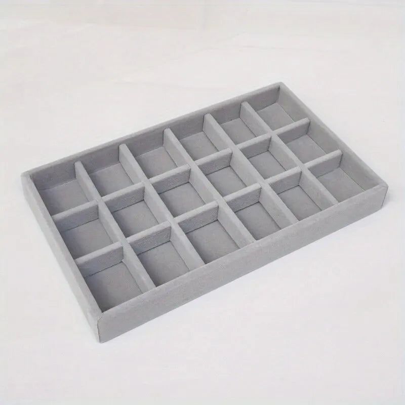 Velvet Jewelry Display Tray Exquisite Jewellery Holder Portable Ring Earrings Necklace Organizer Storage Box Organizator Tray