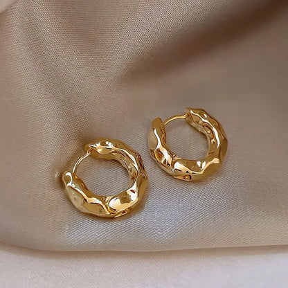 Luxury Full of Zircon Shiny Geometric Square Hoop Earrings for Women Temperament Gold Color Stainless Steel Korea Jewelry Gif