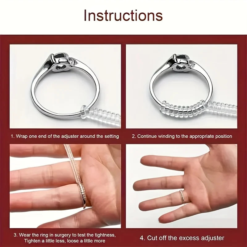 4pcs Ring Size Adjuster Invisible Jewelry Sizer Shrink Wrap Anti-fall Protection Ring Guard Ring Size Adjuster for Loose Ring