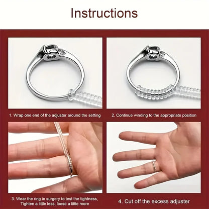 4pcs Ring Size Adjuster Invisible Jewelry Sizer Shrink Wrap Anti-fall Protection Ring Guard Ring Size Adjuster for Loose Ring