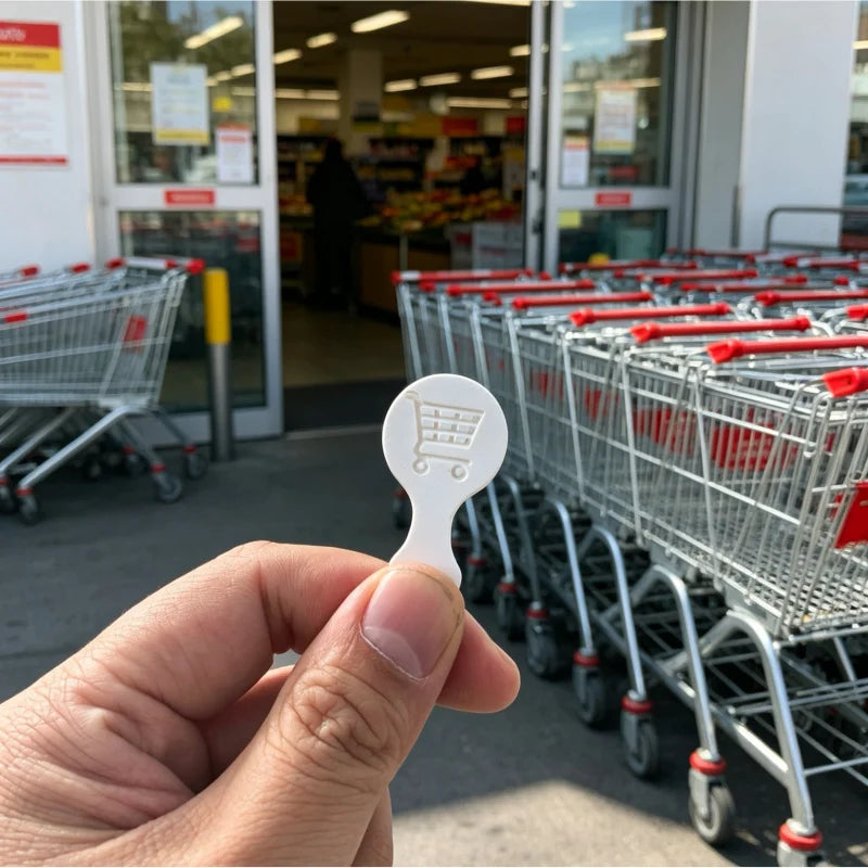 3Pcs Shopping Cart Token Keychain, 3D Plastic Trolley Unlock Tool, Compact Reusable Supermarket Accessory