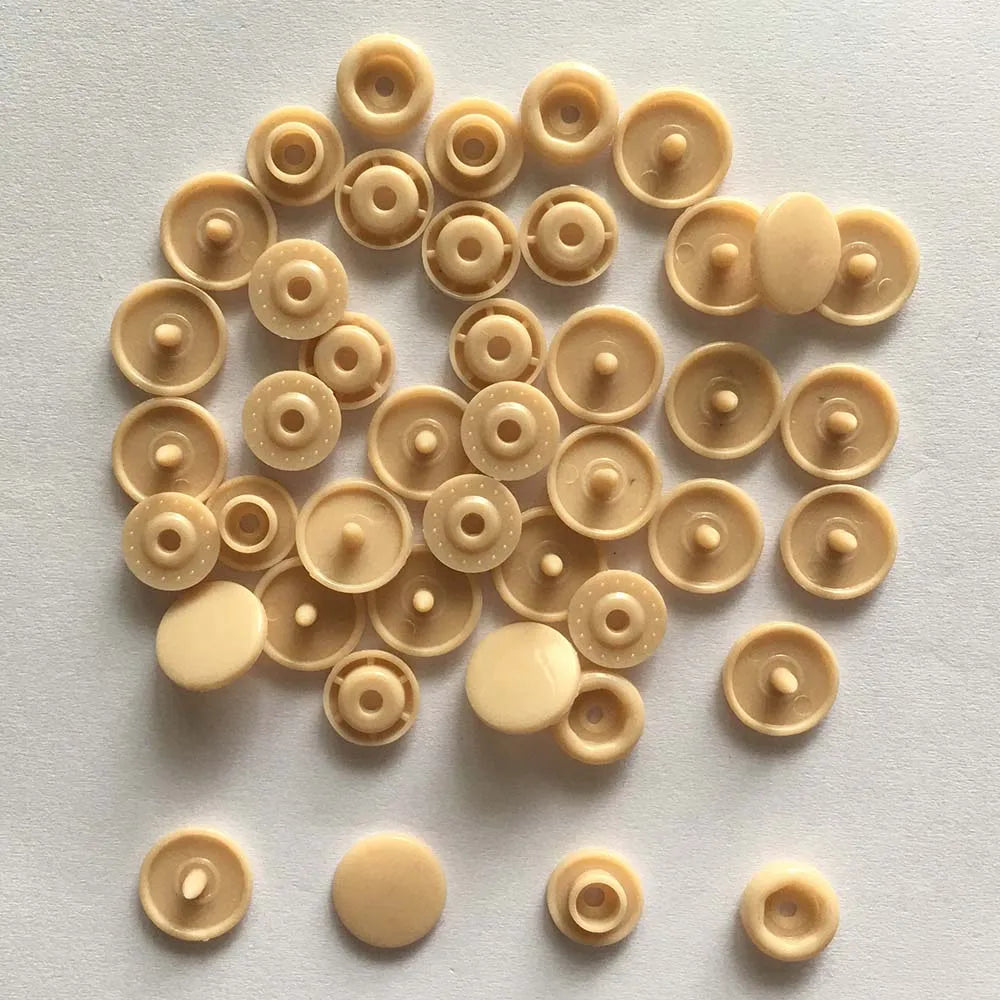50 Sets Round Snaps Buttons For Bib T5 Plastic Press Button Fastener Snap For Clothes Accessories DIY Crafts 24Colors - shen 