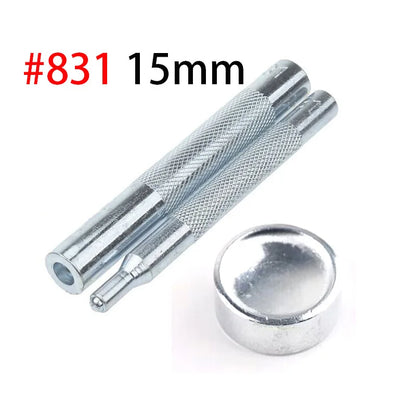 50Sets Leather Snap Fasteners Kit 10mm 12mm 15mm Metal Button Snaps Press Studs 4 Install Tools Leather Snaps For DIY Clothes