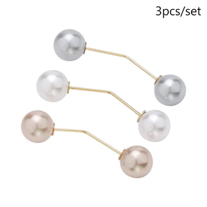 3/6/8Pcs Clothing Accessories Pearl Brooch Detachable Double Head Pin Waist Clip Jewelry Accessory Multifunctional Pants Pin