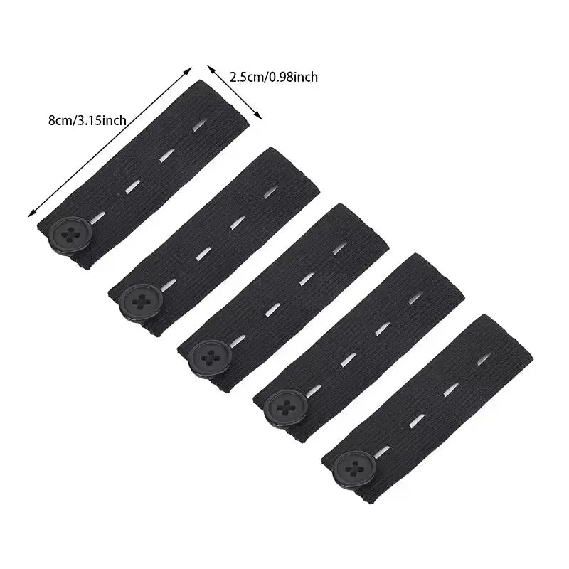 5pcs Pant Extender Belt Unisex Waist Band Tight Trousers Jeans Skirts Maternity Button Hooks Garment DIY Sewing Supplies