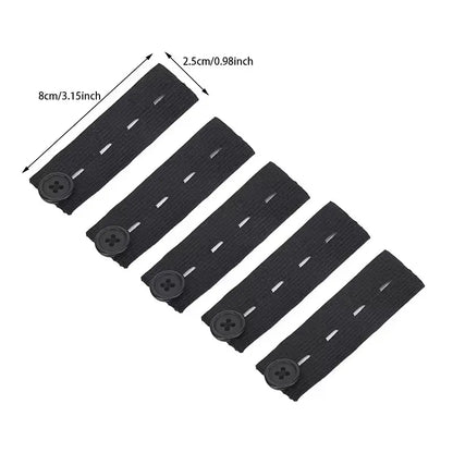 5pcs Pant Extender Belt Unisex Waist Band Tight Trousers Jeans Skirts Maternity Button Hooks Garment DIY Sewing Supplies