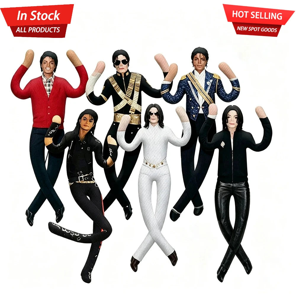 New Style Michael Jackson Cosplay Prop Doll Plush Stuffed Figure Dolls Room Decoration Abstract Joint Mobility Props Gift