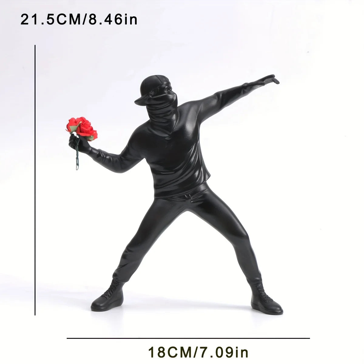 1 pc Resin Banksy Sculptures Flower Thrower Statue Bomber Home Decoration Desk Accessories Collectible Figurine Decorative In