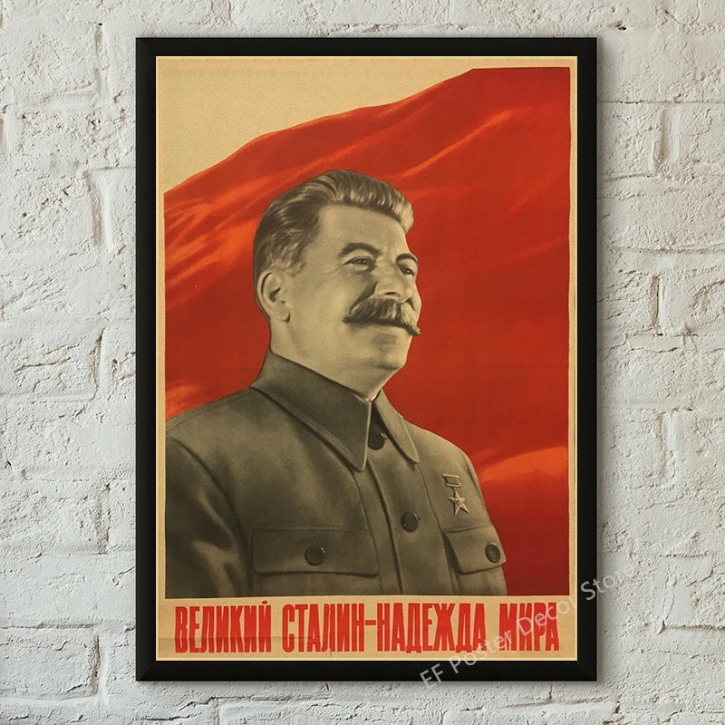 Buy Three Get Four USSR CCCP Russian Stalin Portrait Poster Prints Vintage Home Room Art Wall Decoration Soviet Retro Paintin