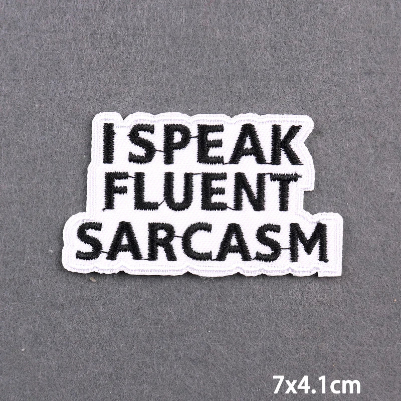 Warning Letters Embroidery Patches For Jeans Good Vibes Iron On Patch Thermoadhesive Patches For Clothes Applique Stickes Log