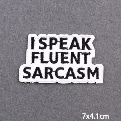 Warning Letters Embroidery Patches For Jeans Good Vibes Iron On Patch Thermoadhesive Patches For Clothes Applique Stickes Log
