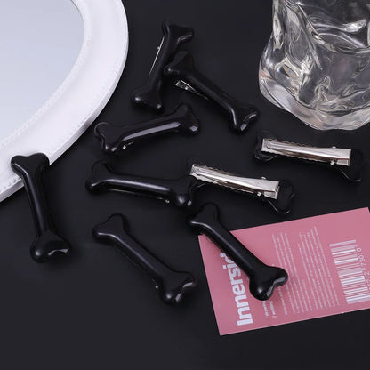 White Bone Hair Clip Cute Cartoon Bobby Pin Girl Fashion Dog Bones Decoration Small Hairpins Barrettes Y2K Accessories