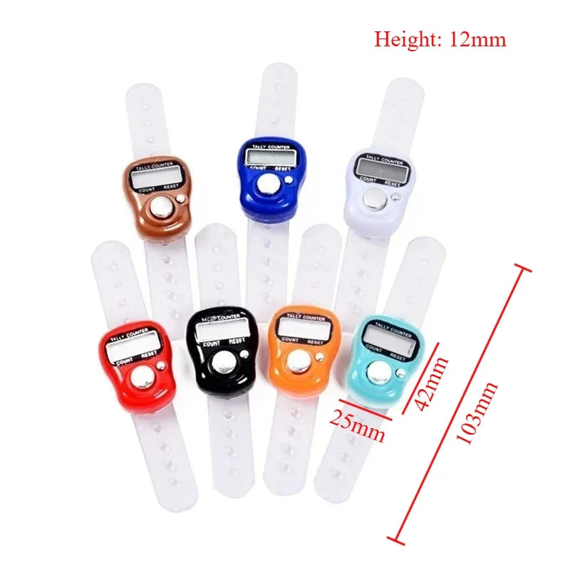 2PCS Mini Electronic Finger Counter Hand Tally Clicker Counter Ring Digital Counters Knitting Row Counter Stroke Contador
