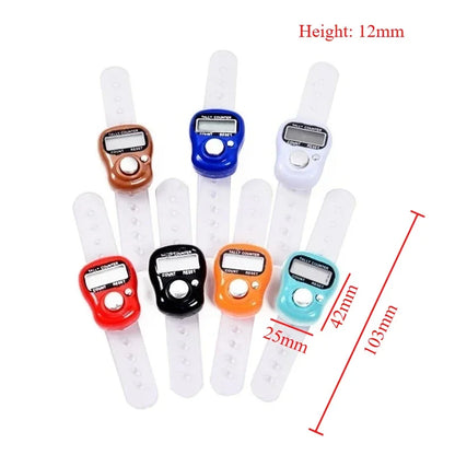 2PCS Mini Electronic Finger Counter Hand Tally Clicker Counter Ring Digital Counters Knitting Row Counter Stroke Contador