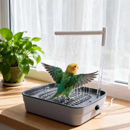 Bird Daily Use Bathtub Bird Shower Basin for Health Tabletop Parrots Bathing Parrot PeonyBath Automatically Circulates Bird B