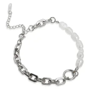 Stainless Steel Heart-shaped Ladies Elegant Bracelet For Women Crystal Bangle - F30 Silver