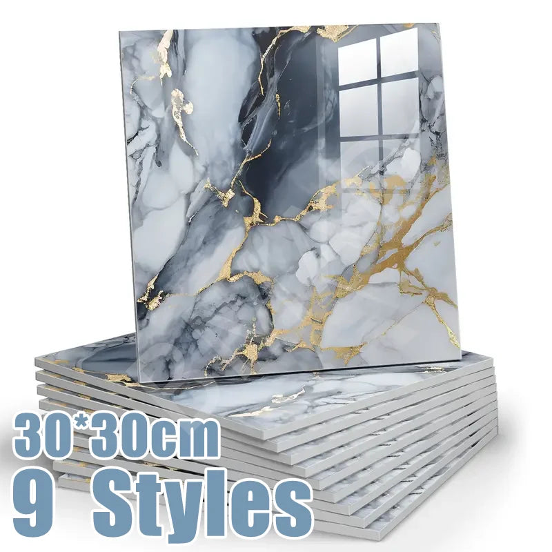 10-50PCS Imitation Marble 3D Ceramic Tile Wall Renovation Decoration Sticker Waterproof Self-adhesive Homeelf-adhesive Wallpa