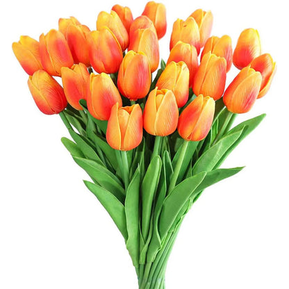 10Pcs Artificial Flower Realistic Touch Tulip Scrapbooking Vase Home Decor Wedding Garden Arch Garland Mother's Day Bouquet d