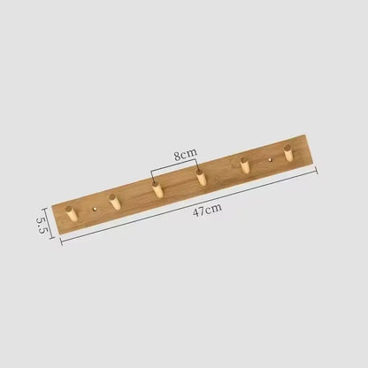 Wall Mounted Hanger Room Hooks Key Hallway Storage Holders Practical Decoration Nordic Bamboo Door Clothes Hats Robe Back Rac