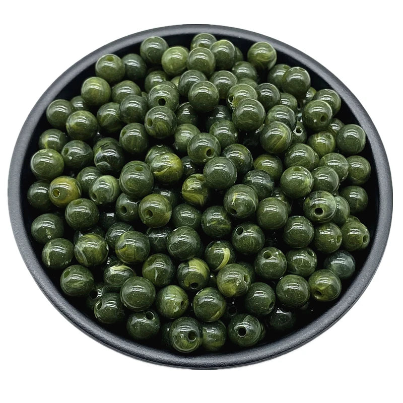 6 8 10mm Acrylic Round Beads for Jewelry Makeing Bracelet Necklace DIY Accessory