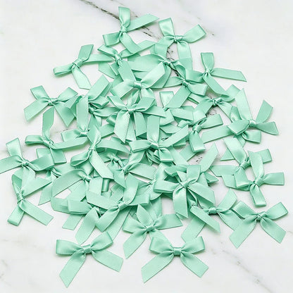 4x4cm Colourful Bows Small Size Polyester Satin Ribbon Bow Flower DIY Craft Decoration