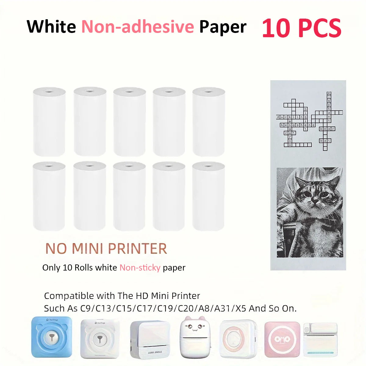 Thermal Mini Printer, Portable Inkless Sticker Maker,Bluetooth Free Cut Small Pocket Printer for Children DIY 57mm Photo Prin
