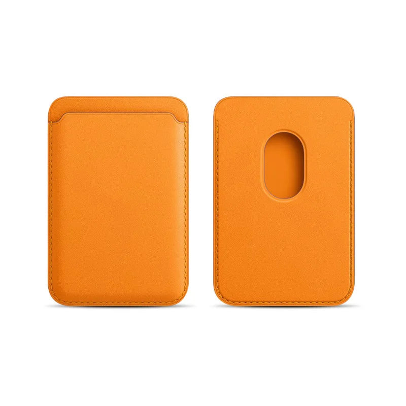 Magnetic Card Holder Leather PU Card Sleeve ID Card Holder Mobile Phone Back Sticker Bag For Magsafe iPhone 17 Card Holder Co