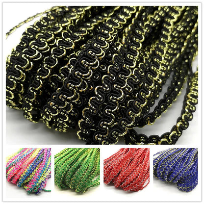 Lace Ribbon, 5 Yards Gold Silver Wave Lace Ribbon, Handmade Costume Trim, Wedding Party Accessories, Stage Performance Décor