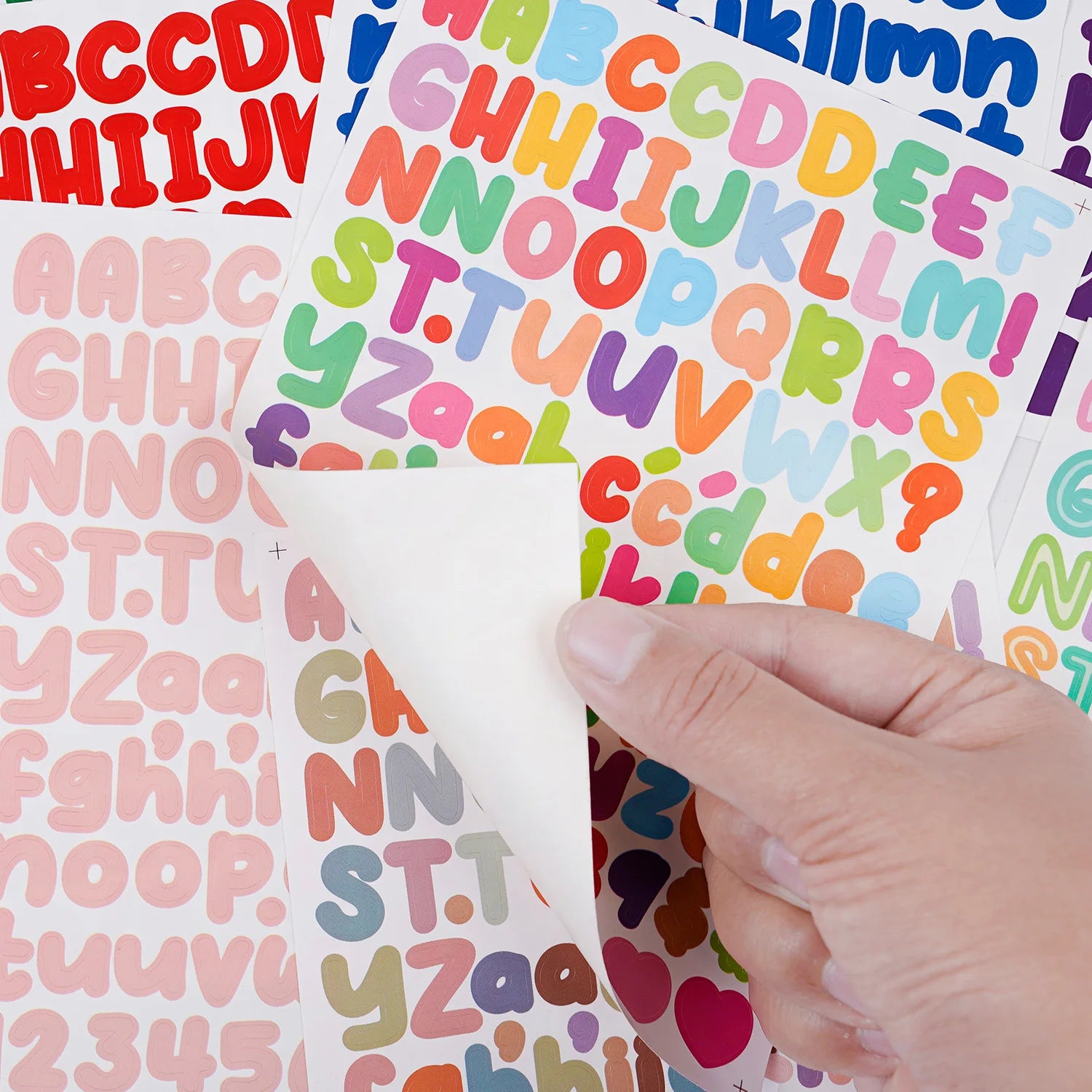 15 Sheets of 0.5inch Alphabet Stickers, Small Size Greeting Cards, Decorative Letter Stickers for Clipping Books